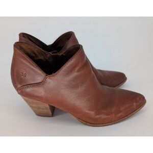 Frye Reed Shootie Boot Wmns 8 Caramel Pointed Toe Western Boho Festival Heritage